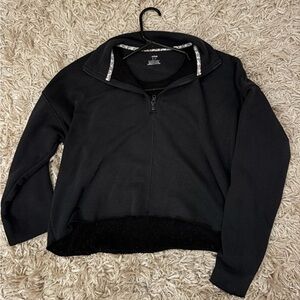 Aerie cropped quarter zip black sweatshirt